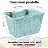 Cesto in vimini per bicicletta, cestino per bicicletta intrecciato a