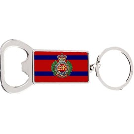 Royal Engineers Military Remembrance Rectangle Bottle Opener Metal Keyring and Velvet Gift Bag