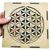 Set mit 7 Chakra-Steinen in Holzbox, graviert, Geschenkbox (Blume des