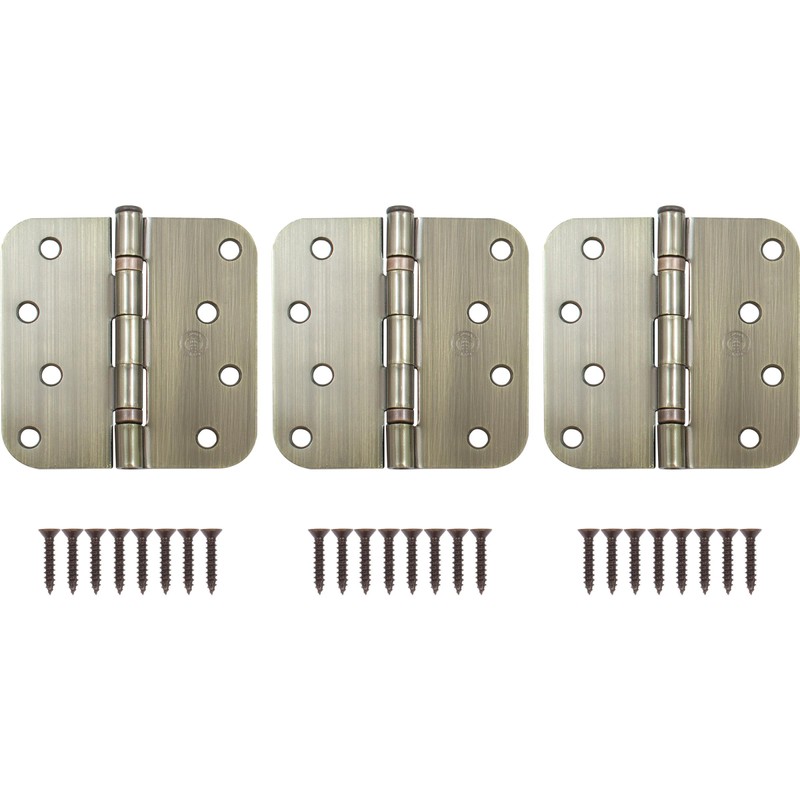 Stone Harbor Hardware 4" Ball-Bearing Door Hinges, 5/8" Radius Corner,