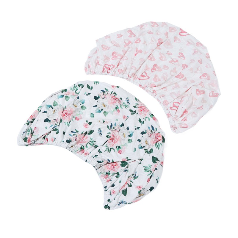 2Pcs Bassinet Sheet Polyester Cotton Breathable Elastic Bassinet Pad Mattress