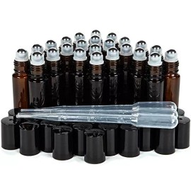 Vivaplex, 24, Amber, 10 Ml De Cristal Roll-on Botellas Con B
