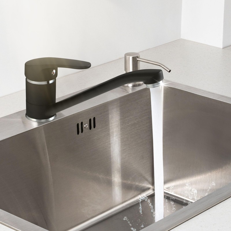 gospo Kitchen Faucet Black Faucet Single Lever Mixer Tap for