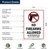 Tennessee No Firearms Allowed Sign, 10x7 Inches, Rust Free .040