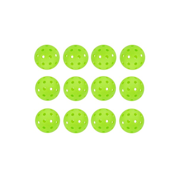 JDYYICZ 12 PCS Pickleball Balls, 40 Holes Outdoor Pickleballs, High