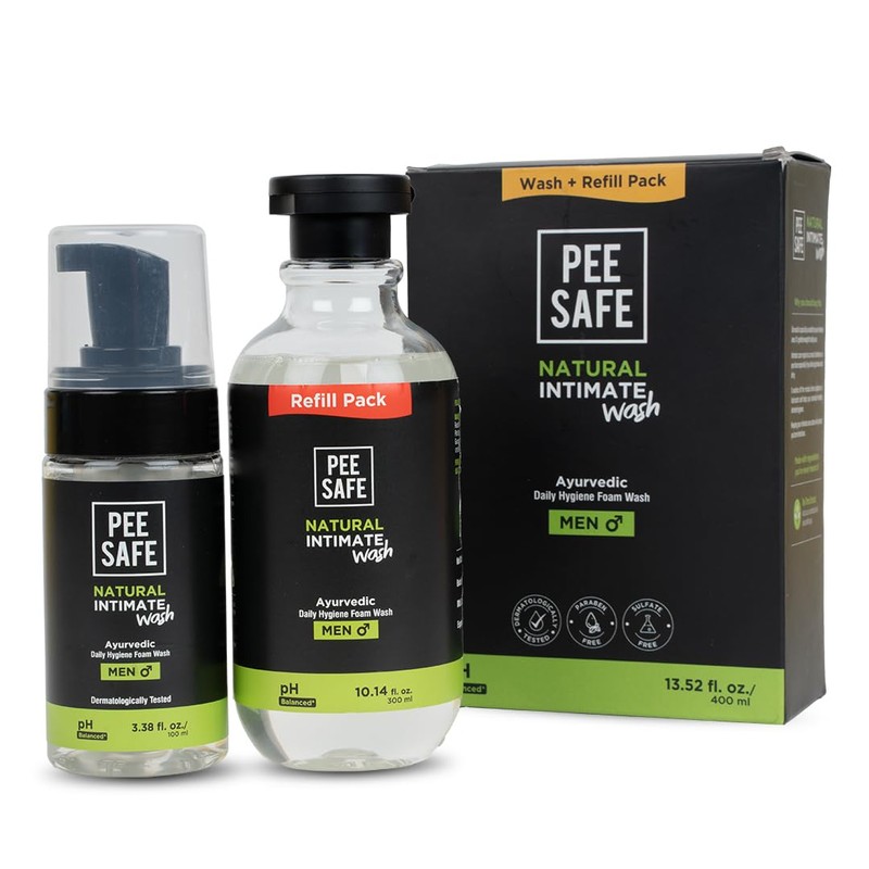 Pee Safe Intimate Wash Men 300ml refill pack with 100