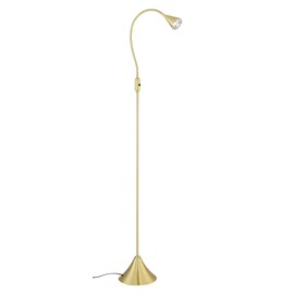 HomeFocus LED Floor Lamp Light,Living Room Lamp Light,Bedroom Lamp Light,Metal,Flexible Gooseneck LED 5W,3000K,Brushed Brass,Energy Efficient Super Bright for Home and Hotel.