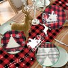 Table Runner Christmas Red, FUKPO Linen Christmas Table Runner Winter