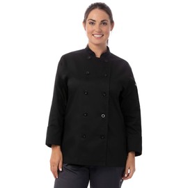 Chef Works Women's Le Mans Chef Coat, Black, Small