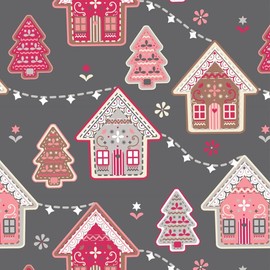 The Craft Cotton Co - Scandi Village Christmas Cotton Print Fabric by 0.5Metres 110cm Wide 100% Cotton for Crafts, Quilting, Sewing, Dressmaking