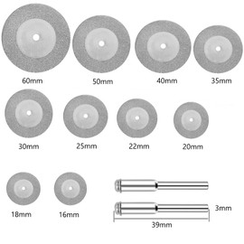 Bestgle 10pcs Diamond Cutting Discs Set, Mini HSS Saw Blades Cutting Wheel with 2pcs Mandrels Rotary Tool Accessories 16/18/20/22/25/30/35/40/50/60mm