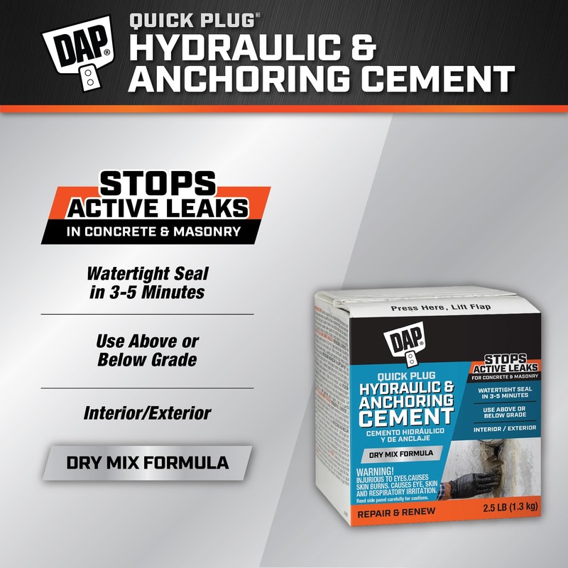 DAP Quick Plug Hydraulic Cement, 2.5 Lb (7079814084)