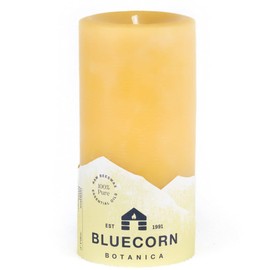 Bluecorn Botanica Beeswax Pillar Candle Scented with Lemongrass, Cassia & Rosemary Essential Oils - 3" x 6"