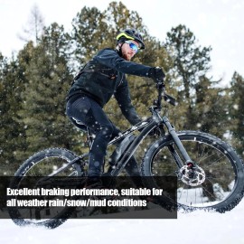 NQEUEPN 4 Pairs Bike Brake Pads, Resin Semi-Metal Bicycle Disc 1.25x1.06 inch, black