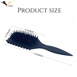 Castaic Curly Hair Brush, Boar Bristle Hair Brush for Shaping Men's and Women's Curly Hair,Reduce Separation (Black)