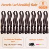 Flyroseing French Curl Braiding Hair, Brown Hair Extensions for Braiding