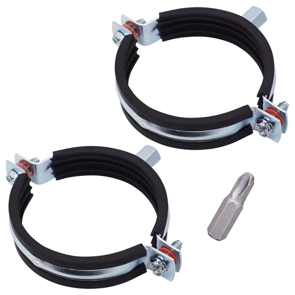 SKIR'CO Pipe Clamps with Rubber Coating for 75-80 mm Pipes,