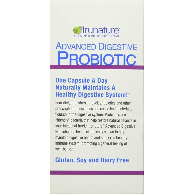 100.0 TruNature Advanced Digestive Probiotic, White, 100 Count