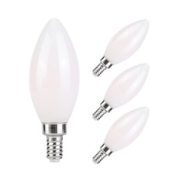 KINUR Candelabra light bulbs 40 watt Equivalent 4W 2700K E12 ceiling fan light bulbs small base LED light bulbs Non-Dimmable 4Pack