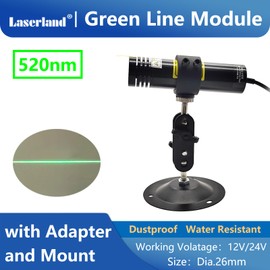 Water Resistant Green Light Line Generator Projector for Stone Wood Feather Alingment 12V 24V Dia.26mm