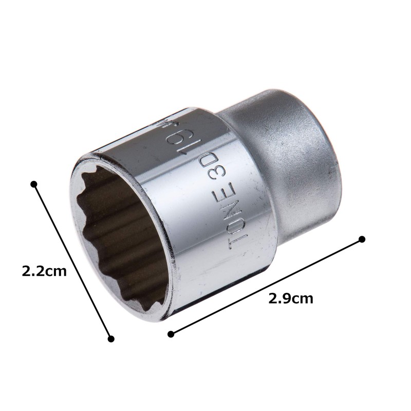 TONE Socket (12 Angles) HP3D-19 Insertion Angle 0.3 inch (9.5