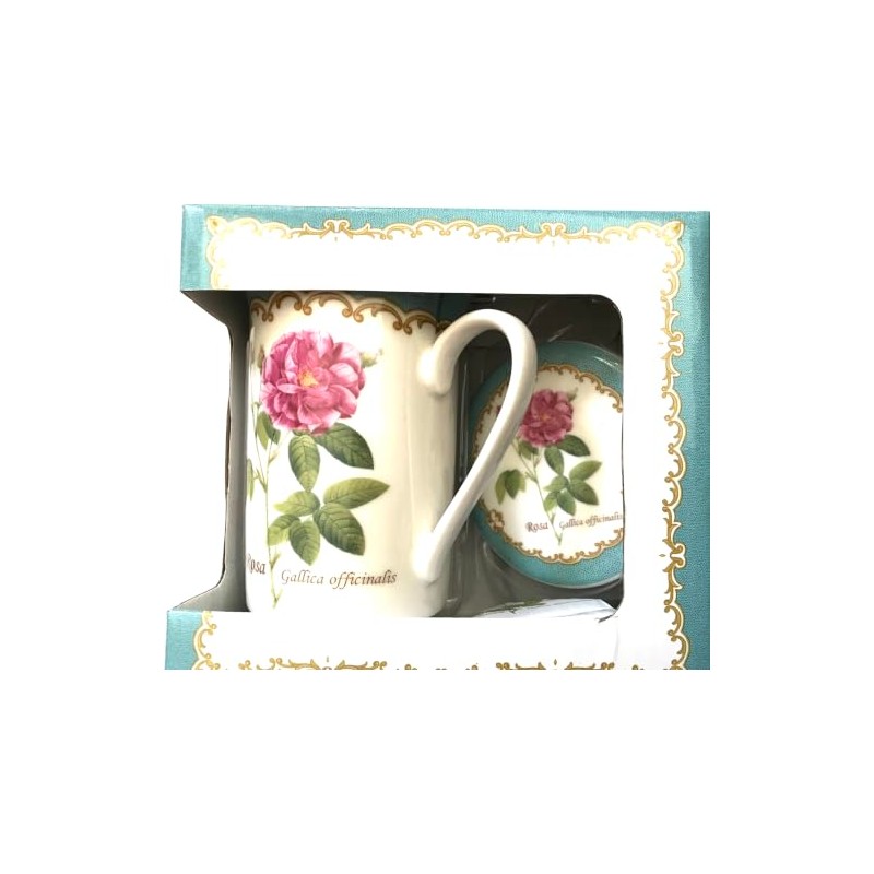 Kent Pottery 2PC Mug With Matching Lid - Rosa Gallica