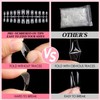 AIMEILI Pack of 432 Round Short Fake Nails Transparent Round