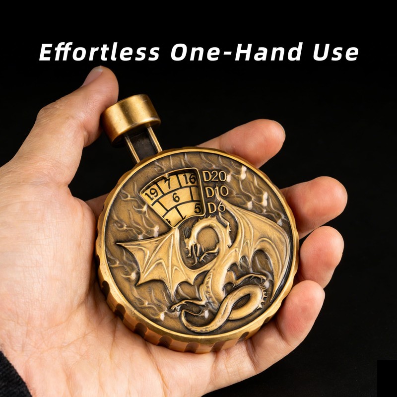 IUSTIDIE All-in-1 Spinner DND Dice, Press-to-Roll Metal Dice Spinner, Mechanical