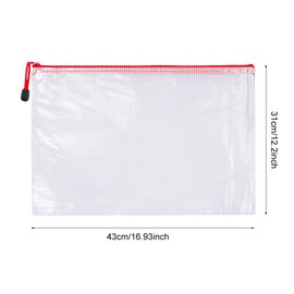 12Pcs A3 Plastic Zip Wallets, PVC Zipper Lock Bags, Waterproof Document Folders, Travel Storage Pouch for School Office Supplies, Puzzles, Board Games and Craft Projects