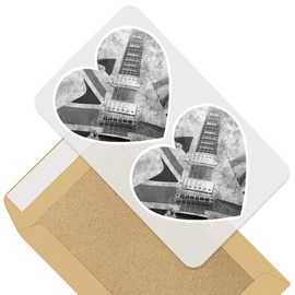 2 x Heart Vinyl Stickers 10 cm - British Pop Rock Guitar Music England 36983