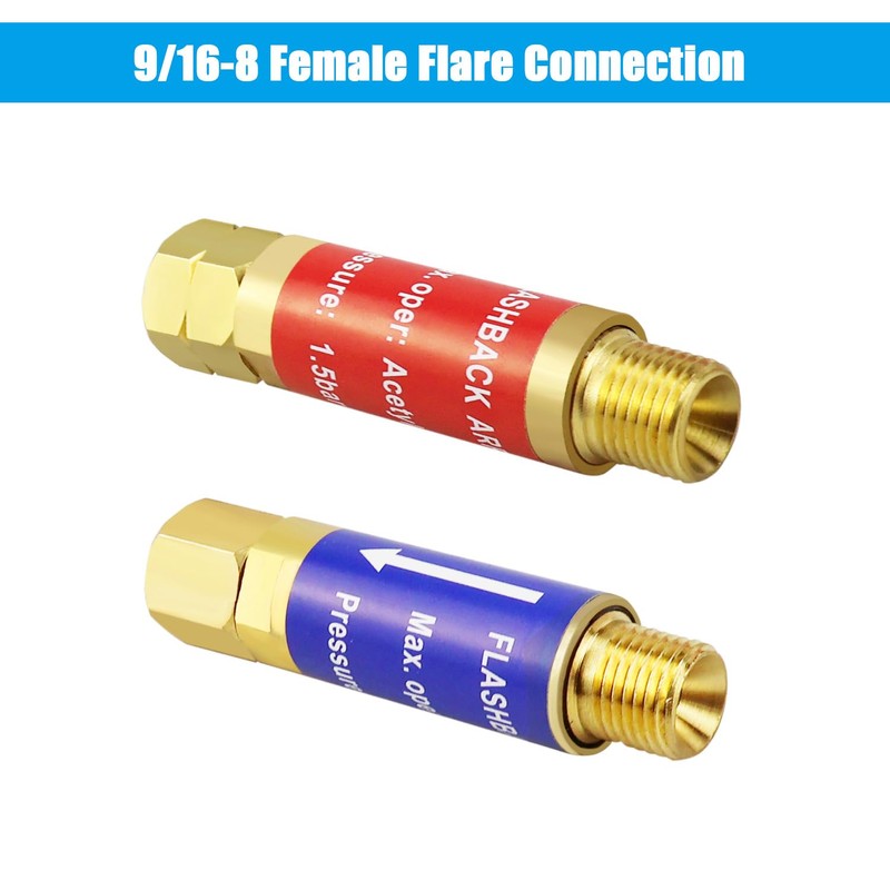 Vaphy Oxygen Acetylene Flashback Arrestors Set 2-Set 9/16-18 Threads for