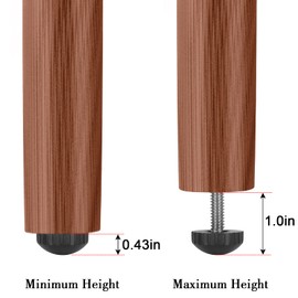 Anwenk M8 Leveling Feet Stainless Steel Screw-in Furniture Leg Leveler 8mm Adjustable Table Chair Glide Levelers for Outdoor Indoor Patio Furniture -8Pack