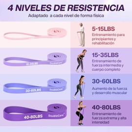 DoubleCare 12 PCS Bandas de Resistencia, Bandas para Dominadas para Mujer, Bandas de Entrenamiento para Hacer Ejercicio, Fitness en Casa, Estiramientos y Entrenamiento de Fuerza