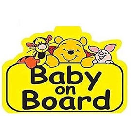 2 pcs "Baby on Board" - 6 inches, Cute Bear Cartoon Sticker for Car Bumper, Truck, Laptop, Door