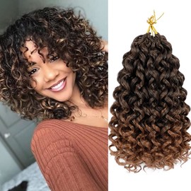 GoGo Curl Crochet Hair 8 Packs Water Wave Crochet Hair 10 Inch Curly Crochet Hair for Women Short Beach Curl Crochet Hair Synthetic Deep Twist Crochet Hair Extensions