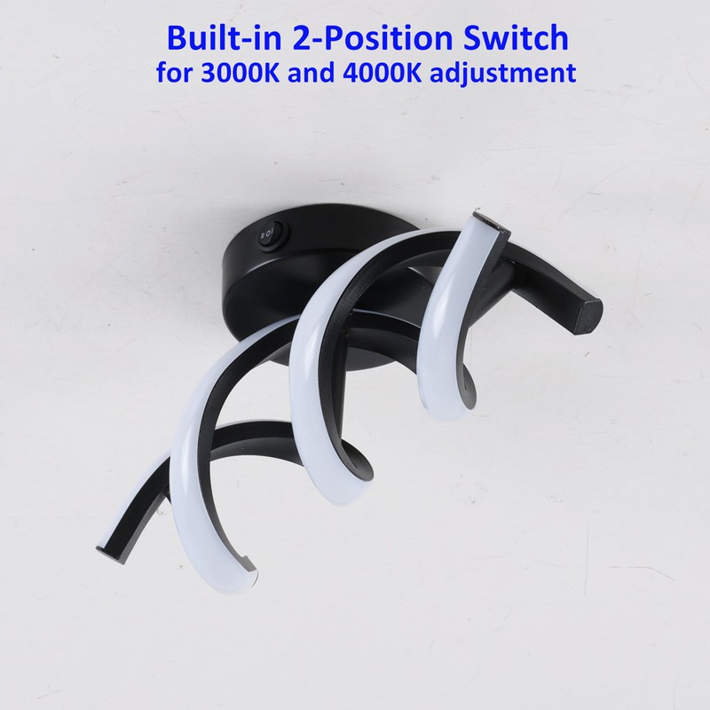 Volcode 12V LED RV Ceiling Light Fixture with ON/Off Switch,