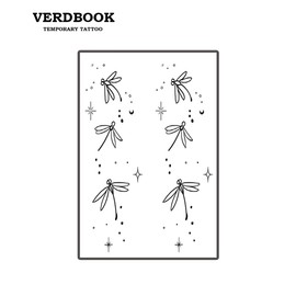VERDBOOK Waterproof Temporary Tattoos: 2-Sheet Tattoo Kit with Realistic Body Stickers, Semi-Permanent Tattoos for Adults Lasting 7-15 Days – Safe for Men & Women, Dragonfly Stars​