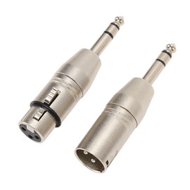 2Pcs 1/4 Inch, 1/4 TRS Male to 3-pin XLR Female and Balanced Stereo Audio Connector, 1 4T 6.5mm Adapter