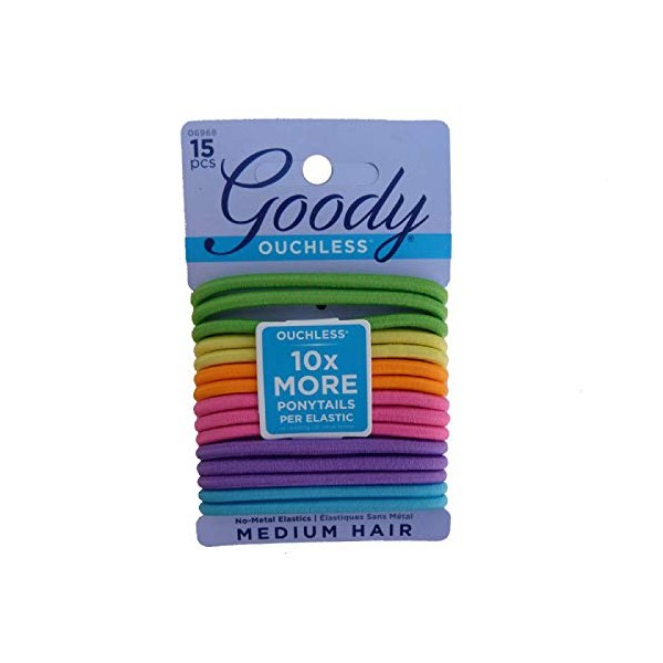 Goody WoMens Ouchless Elastics, Neon, 15 Count