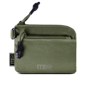 1TG Tactical Coin Purse, Cash Change Wallet 500D Nylon, Molle Change Purse ID Card Holder with YKK Zipper for Men and Women, Ranger Green