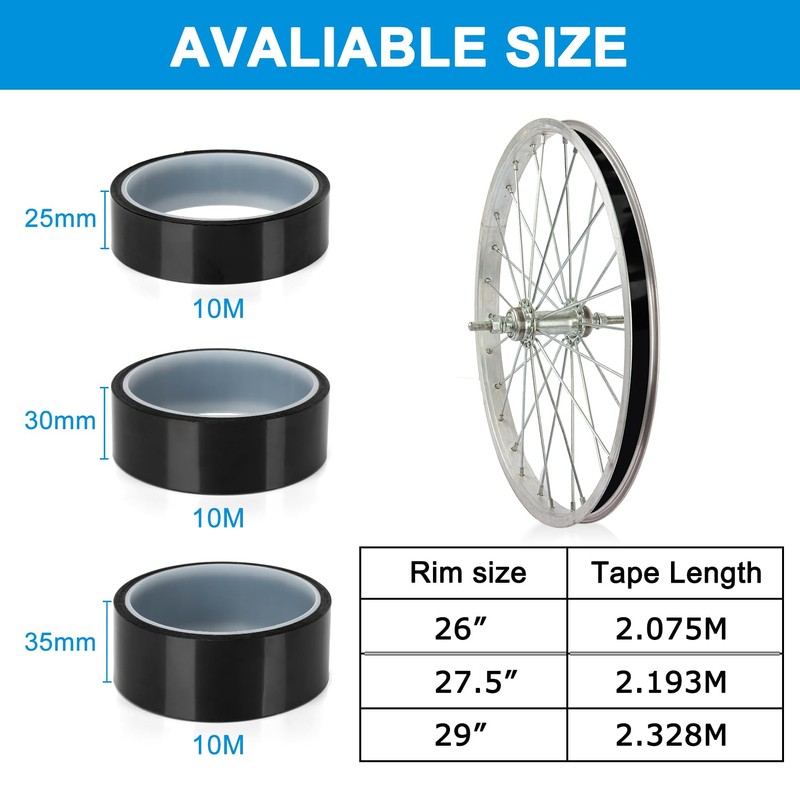 PSLER Tubeless Rim Tape - PET Adhesive Tape for Bicycle