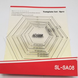 HONEYSEW - Juego de 8 plantillas hexagonales de 1/4 pulgadas para acolchar - Geométrico