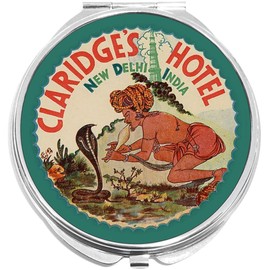 New Delhi India Hotel Compact with Mirrors - Perfect Pocket and Purse Size Folding Mirror for Applying Make Up Anywhere