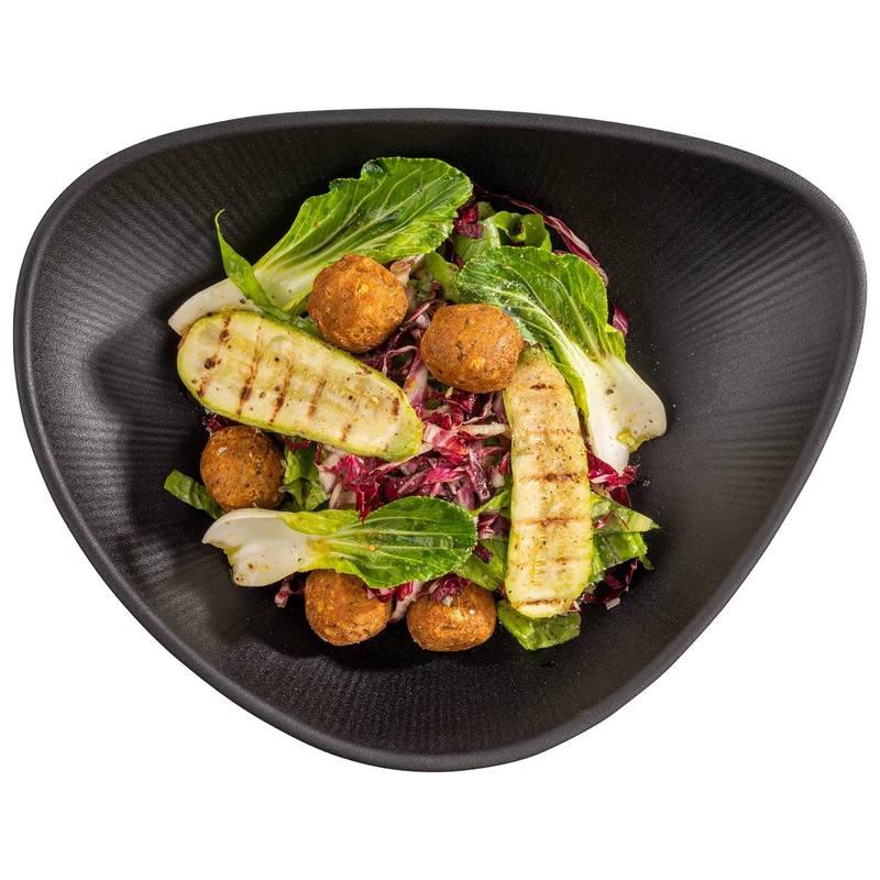 APS 85077 Melamine Bowl Nero Serving Bowl for Quadruple Foods,
