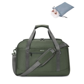 ECOHUB for Easyjet Cabin Bag 45x36x20, Underseat Hand Luggage Bag with 14'' Laptop Compartment, Carry on Holdall Bag with Wet Pocket & Shoe Bag, Recycled Overnight Hospital Bag for Women, Green