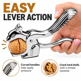 Stainless Steel Squirrel Nutcracker Tool – Multifunctional Handheld Nut Shell Opener for Walnuts, Pecans, Hazelnuts, Almonds and Pine Nuts