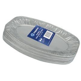 Coppice Oval Aluminium Foil Platters for Parties, Buffets & Entertaining | 35cm x 24cm | Food Safe | 20 Pk (Small)