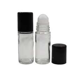 ZQDZYIE 2Packs Glass Roller Bottles 30ml/1 Oz Plastic Roller Ball for Cosmetics Oils and Perfume Convenient Sizes, Reusable and Refillable