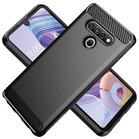 HTXWXJC Case for LG Stylo 6 Case, LG K71 Case LM-Q730TM LM-Q730HA Case, Slim Thin Carbon Fiber TPU Rubber Protective Cases Anti-Scratch Shockproof Cover for LG Stylo 6 Black