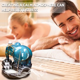 ZONSUSE Cute Frog Incense Holder Made of Purple Sand, Incense Stick Holder in Frog Shape, Frog Incense Burner for Sticks, for Incense Sticks Made of White Sage, Lavender, Sandalwood (Elephant)